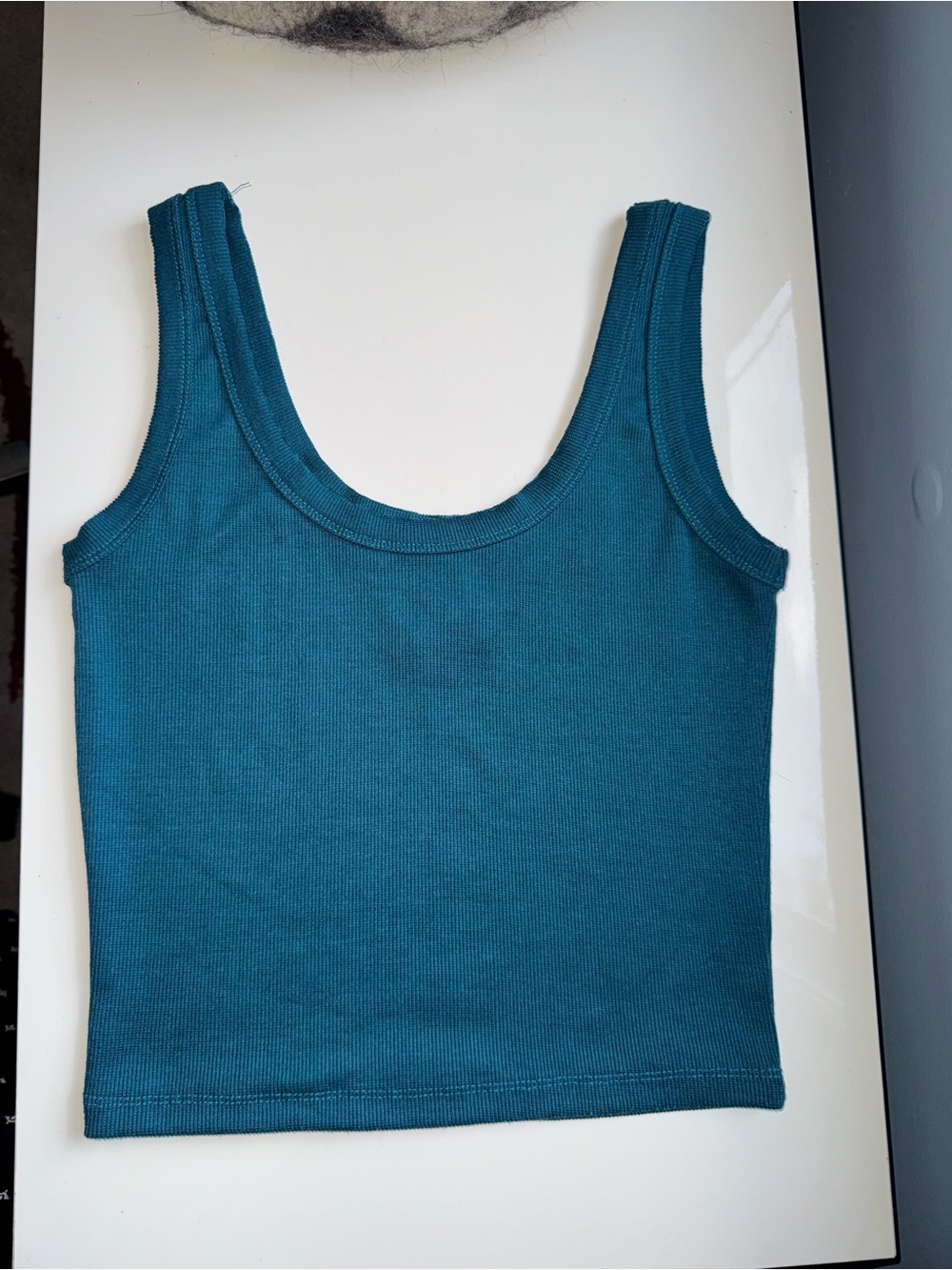 Angie Teal Ribbed Scoop Neck Tank